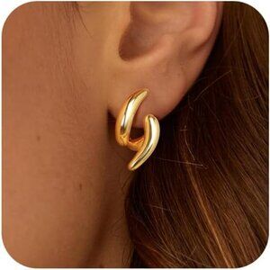 Minimalist 14K Gold Stud Earrings for Women's